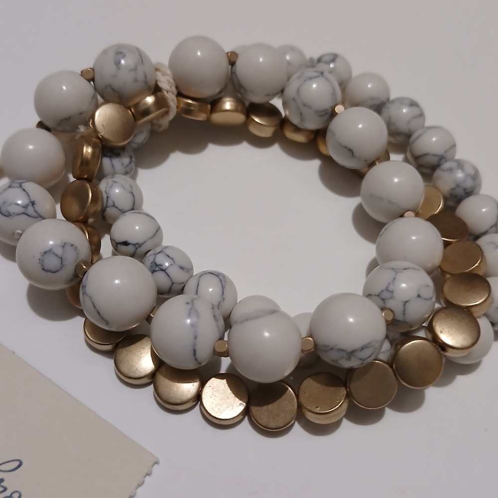 Universal Thread Genuine Stone Beads Layer Stretc… - image 4